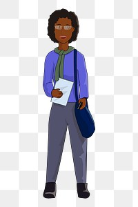 Female student png sticker, transparent background. Free public domain CC0 image.