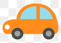 Orange car png sticker, transparent background. Free public domain CC0 image.