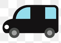 Black car png sticker, transparent background. Free public domain CC0 image.