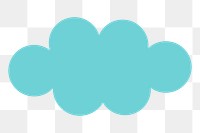 Blue cloud png sticker, transparent background. Free public domain CC0 image.