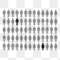 People infographic png sticker, transparent background. Free public domain CC0 image.