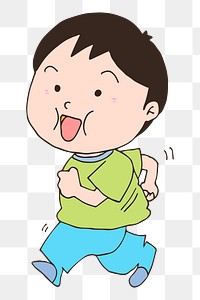 Chubby boy png sticker, transparent background. Free public domain CC0 image.