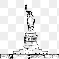 Statue of liberty png sticker, transparent background. Free public domain CC0 image.