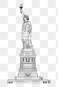 Statue of liberty png sticker, transparent background. Free public domain CC0 image.