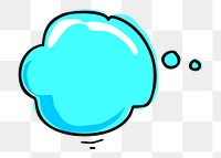 Png  blue speech bubble  sticker, transparent background. Free public domain CC0 image.