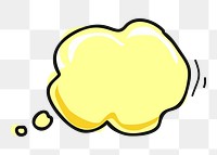 Png yellow speech bubble  sticker, transparent background. Free public domain CC0 image.