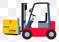 Forklift png sticker, transparent background. Free public domain CC0 image.