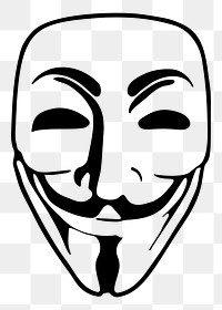 Png Guy Fawkes mask sticker, transparent background. Free public domain CC0 image.