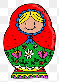 Russian doll png sticker, transparent background. Free public domain CC0 image.