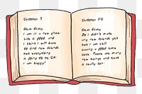 Diary png sticker, transparent background. Free public domain CC0 image.