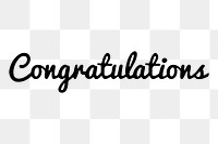 Congratulations word png sticker, transparent background. Free public domain CC0 image.