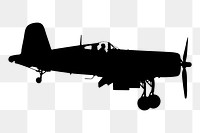 Silhouette airplane png sticker, transparent background. 