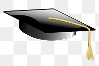 Graduation cap png sticker, transparent background. Free public domain CC0 image.