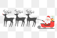 Santa sleigh png sticker, transparent background. Free public domain CC0 image.