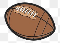 Rugby ball png sticker, transparent background. Free public domain CC0 image.