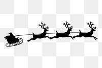 Png silhouette Santa sleigh sticker, transparent background. Free public domain CC0 image.