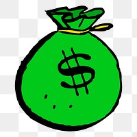 Money bag png sticker, transparent background. Free public domain CC0 image.