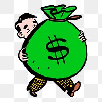 Money bag png sticker, transparent background. 