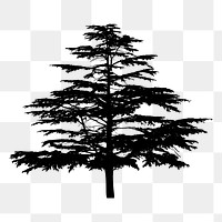 Silhouette tree png sticker, transparent background. Free public domain CC0 image.
