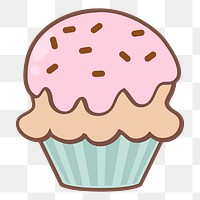 Cupcake png sticker, transparent background. Free public domain CC0 image.