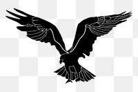 Silhouette eagle png sticker, transparent background. Free public domain CC0 image.