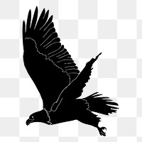 Silhouette eagle png sticker, transparent background. Free public domain CC0 image.