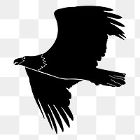 Silhouette eagle png sticker, transparent background. Free public domain CC0 image.