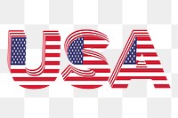 USA typography png sticker, transparent background. Free public domain CC0 image.