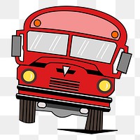 Bus front view png sticker, transparent background. Free public domain CC0 image.