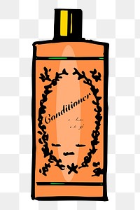 Hair conditioner bottle  png sticker beauty product illustration, transparent background. Free public domain CC0 image.