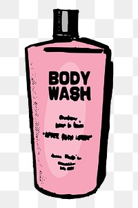 Body wash bottle png sticker beauty product illustration, transparent background. Free public domain CC0 image.