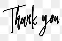 Thank you png sticker text illustration, transparent background. Free public domain CC0 image.