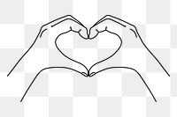 Love  png sticker hand sign illustration, transparent background. Free public domain CC0 image.