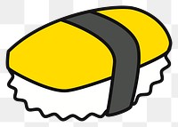 Tamago sushi png sticker Japanese food illustration, transparent background. Free public domain CC0 image.