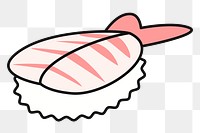 Ebi sushi png sticker Japanese food illustration, transparent background. Free public domain CC0 image.