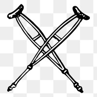 Crutches png sticker object illustration, transparent background. Free public domain CC0 image.