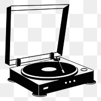 Turntable png sticker entertainment illustration, transparent background. Free public domain CC0 image.