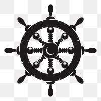 Boat steering wheel png sticker object illustration, transparent background. Free public domain CC0 image.