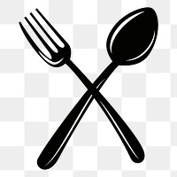 Silhouette cutlery png sticker object illustration, transparent background. Free public domain CC0 image.
