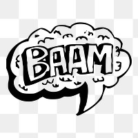 Baam png sticker comic speech bubble illustration, transparent background. Free public domain CC0 image.