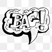 Bag! png sticker comic speech bubble illustration, transparent background. Free public domain CC0 image.