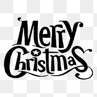 Merry Christmas png sticker text illustration, transparent background. Free public domain CC0 image.