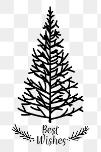 Pine tree png sticker Christmas illustration, transparent background. Free public domain CC0 image.