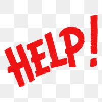 Help! png sticker text illustration, transparent background. Free public domain CC0 image.