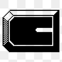 C letter png sticker 8-bit font illustration, transparent background. 