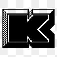 K letter png sticker 8-bit font illustration, transparent background. Free public domain CC0 image.