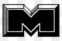 M letter png sticker 8-bit font illustration, transparent background. Free public domain CC0 image.