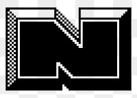 N  letter png sticker 8-bit font illustration, transparent background. Free public domain CC0 image.