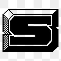 S letter png sticker 8-bit font illustration, transparent background. Free public domain CC0 image.