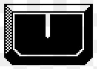 U letter png sticker 8-bit font illustration, transparent background. Free public domain CC0 image.